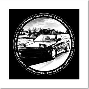 TOYOTA MR2 MK1 Black 'N White 4 (Black Version) Posters and Art